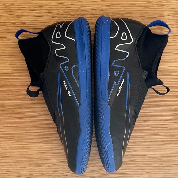 4.5 LOW TOP NIKE JR MERCURIAL VAPOR INDOOR COURT FUTSAL SHOES BLACK PACK BLUE - Picture 1 of 6